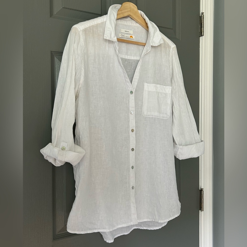 C&C California Linen Shirt in Crisp White